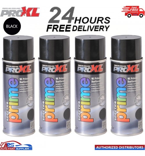 4 X PROXL SPECTRO PRIME AEROSOL 400ML - BLACK -PRO XL SPOT ETCH