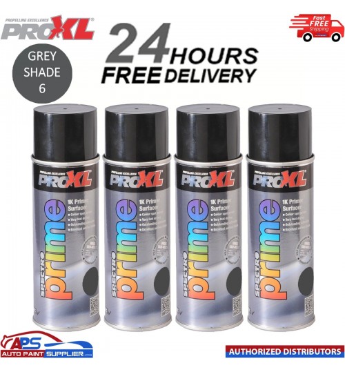 4 X PROXL SPECTRO PRIME AEROSOL 400ML - GREY SHADE 6 - PRO XL SPOT ETCH