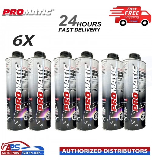 6X PROMATIC BLACK STONECHIP UNDERBODY COATING 1L - NEXT DAY FREE DELIVERY