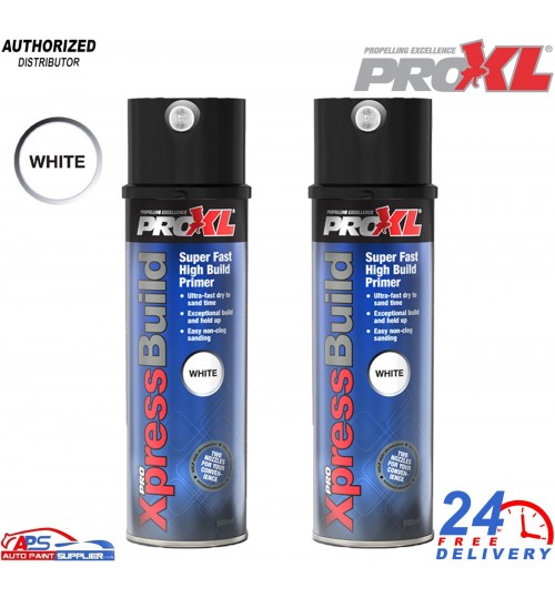 2x ProXL XpressBuild High Build Primer Spray Aerosol White - 500ml