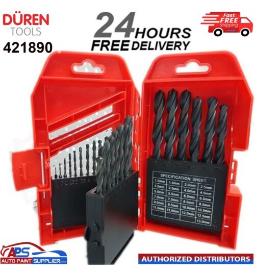 DUREN TOOLS (421890) DRILL BIT SET, 25PCS HSS 1.0 TO 13.00MM - FAST DELIVERY