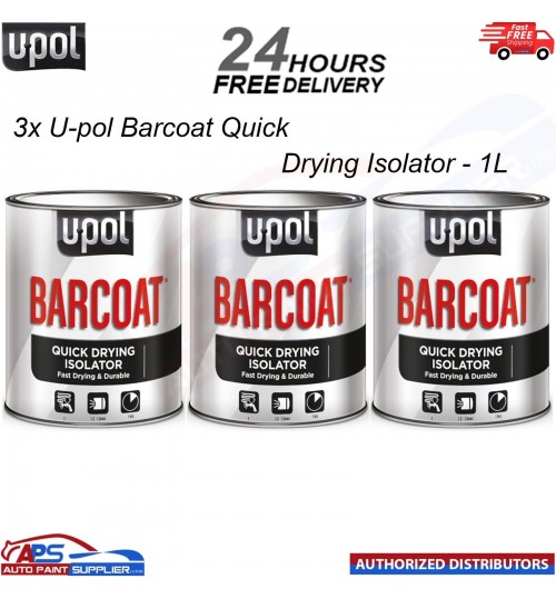 3x U-pol Barcoat Quick Drying Isolator 1 L - FAST DELIVERY