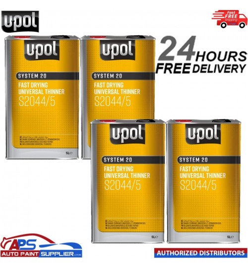 4x UPOL SYSTEM 20 S2044/5 FAST DRYING UNIVERSAL 2K THINNER 5L