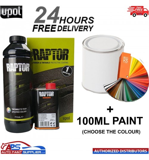 UPOL RAPTOR TINTABLE TRUCK BED LINER 0.95L KIT + PAINT 100ML (Choose The Colour)
