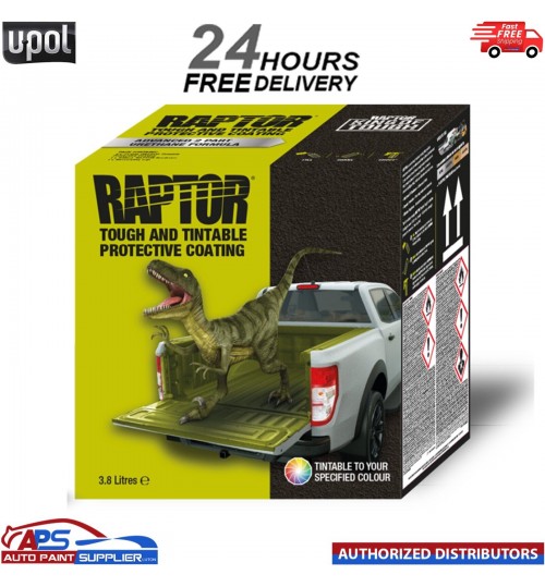 UPOL RAPTOR TRUCK BED LINER TOUGH COATING 3.8LT KIT 4 BOTTLE KIT ** TINTABLE **