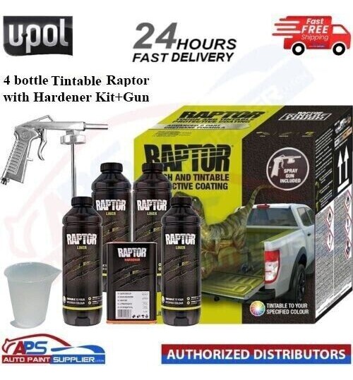UPOL RAPTOR *TINTABLE* 3.8 LTR KIT Tough Protective Coating Bed Liner Paint NEW