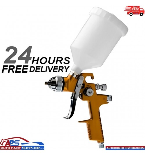 HVLP Car Paint Tool Air Spray gun 600ml Paint BB2 2.5mm Nozzle 1/4 inch Gold