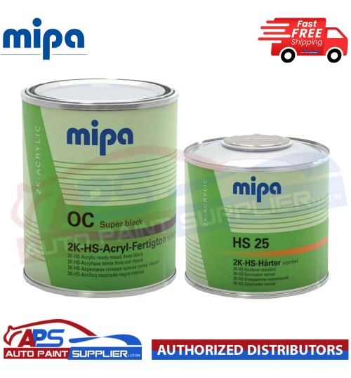 MIPA OC 2K HS RM SUPER GLOSS BLACK 1.5LTR KIT WITH HS25 STANDARD HARDENER