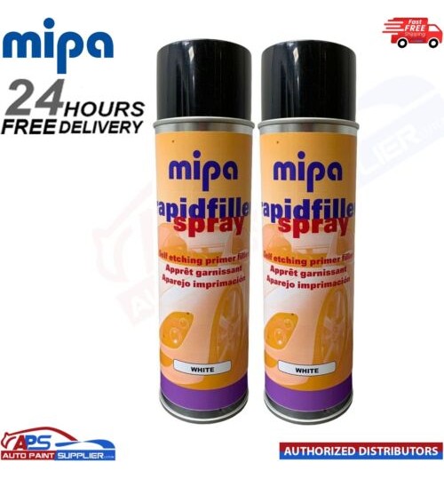 2x MIPA RAPIDFILLER PRIMER HIGH BUILD SELF ETCHING AEROSOL - 400ML