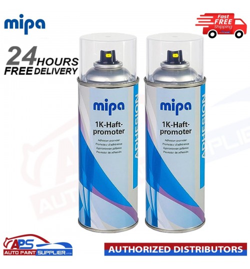 2x MIPA 1K ADHESION PROMOTER Spray 400ml Transparent UV-Resistant Aerosol