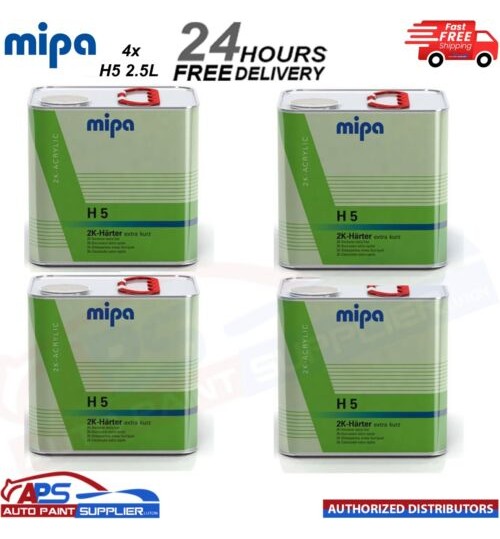 4x MIPA 2K ACRYLIC H 5 EXTRA FAST HARDENER ACTIVATOR 2K HARTER - 2.5 LITRE