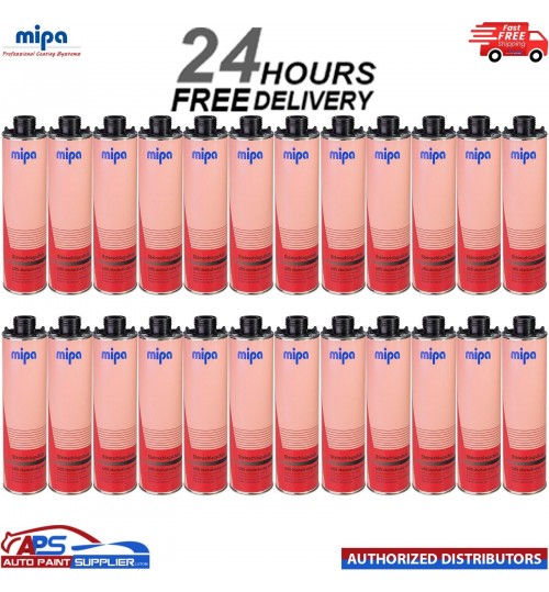 24x MIPA SUPER BLACK OVER PAINTABLE STONE CHIP 1L - FAST DELIVERY