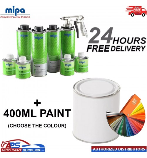 MIPA PROTECTOR TOUGH COATING TINTABLE TRUCK BED LINER KIT 4L + PAINT 400ML