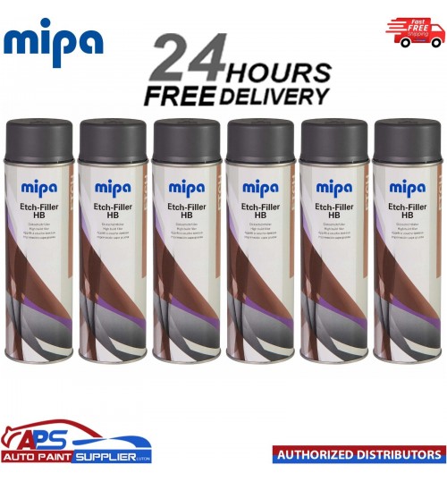 5x MIPA Etch-Filler HB Dark Grey Aerosol Spray – 500ML