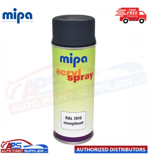 MIPA Acrylic RAL 7016 stumpmatt GREY Paint Ral Colour Spray 400ml Aerosol