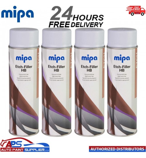 4x MIPA Etch-Filler HB Light Grey Aerosol Spray – 500ML