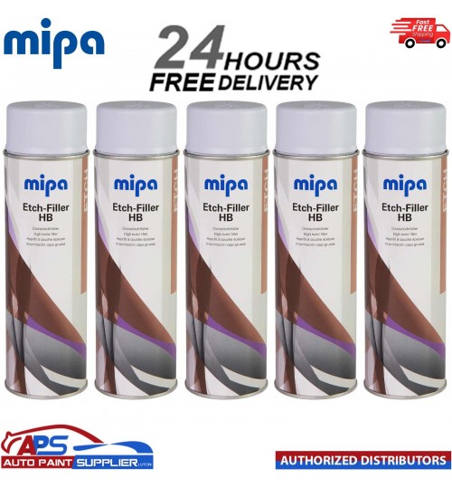 5x MIPA Etch-Filler HB Light Grey Aerosol Spray – 500ML