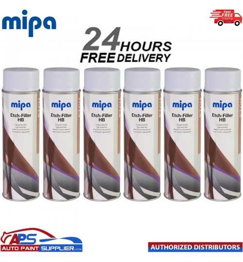 6x MIPA Etch-Filler HB Light Grey Aerosol Spray – 500ML