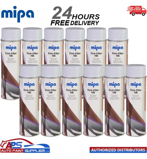 12x MIPA Etch-Filler HB Light Grey Aerosol Spray – 500ML