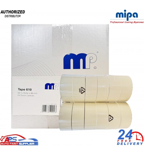 Mipa MP610 Masking Tape 50m x 48mm Box Of 24 Rolls - High Temp Masking Tape