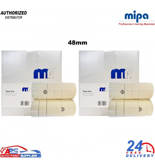 2x Mipa MP610 Masking Tape 50m x 48mm Box Of 24 Rolls - High Temp Masking Tape