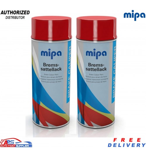 2x MIPA Brake Caliper Paint Red 400ml Aerosol – Heat Resistant Coating Spray