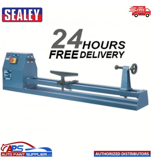 Sealey SM1308 Wood Turning Lathe 1000mm Carpentry Woodworking Workshop 4 Speed