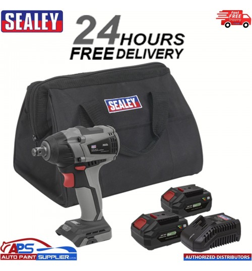 Sealey Brushless Impact Wrench Kit 1/2"Sq Drive 20V 300Nm - CP20VIWXKIT