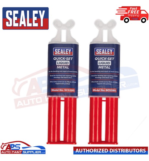 2X Sealey SCS380 Quick Set Liquid Metal Chemical Epoxy Metal Repair dual Syringe