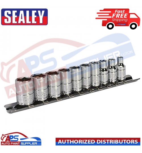 Sealey S0497 Socket Set Siegen WallDrive Metric 10pc 1/4"Sq Drive 6pt