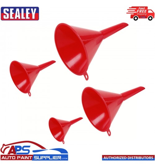 Sealey Small Funnel Set 4pc Economy Fixed Spout - F92