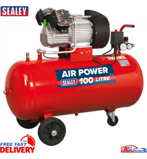 Sealey SAC10030F 100L Air Compressor 3hp V-Twin Direct Drive Oil Free