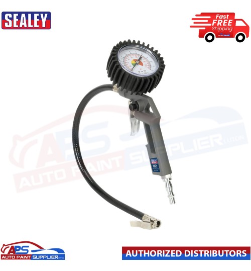 Sealey SA302 Air Line Tyre Inflator 0-175psi Pressure Gauge & 1/4" BSP Connector