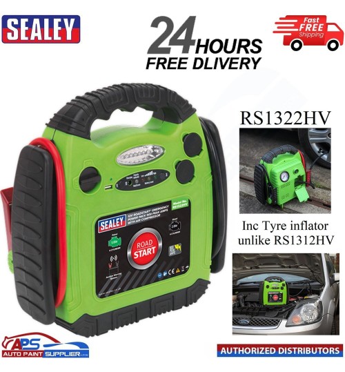 Sealey RS1322HV RoadStart Emergency Jump Starter inc Air Compressor 12V 900 Amps